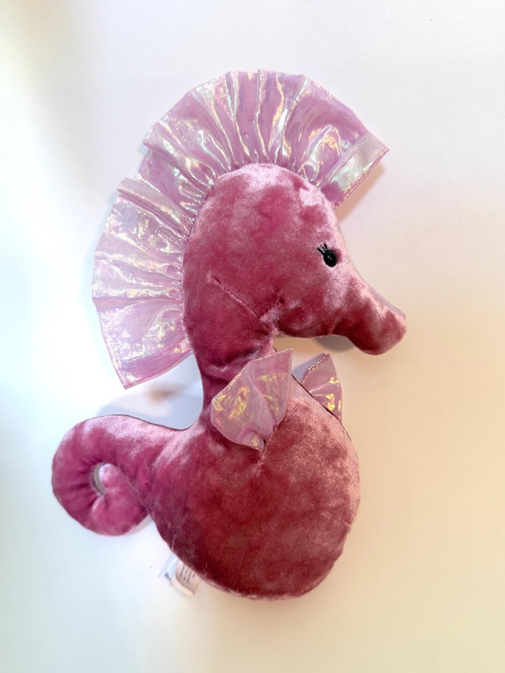 Jellycat Pink Coral Cutie Seahorse with Velvet Finish 9”